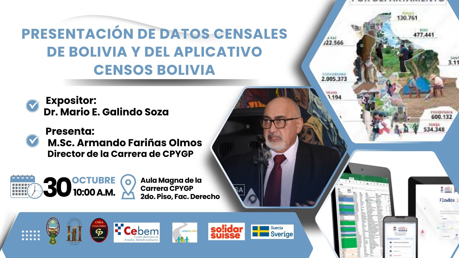 𝐏𝐑𝐄𝐒𝐄𝐍𝐓𝐀𝐂𝐈𝐎́𝐍 𝐃𝐄 𝐃𝐀𝐓𝐎𝐒 𝐂𝐄𝐍𝐒𝐀𝐋𝐄𝐒 𝐃𝐄 𝐁𝐎𝐋𝐈𝐕𝐈𝐀 𝐘 𝐃𝐄𝐋 𝐀𝐏𝐋𝐈𝐂𝐀𝐓𝐈𝐕𝐎 “𝐂𝐄𝐍𝐒𝐎𝐒 𝐁𝐎𝐋𝐈𝐕𝐈𝐀